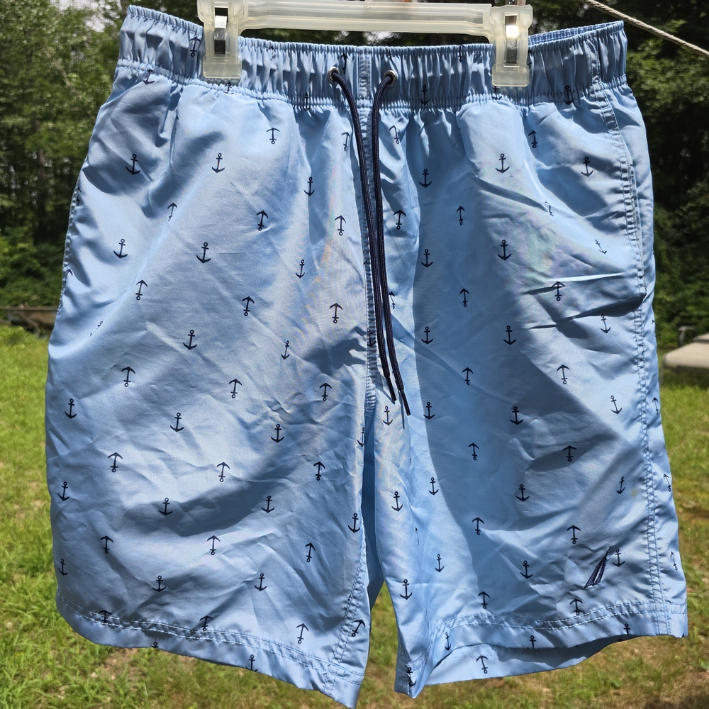 Nautica Blue Sailboat Swim Trunks Quick-Dry